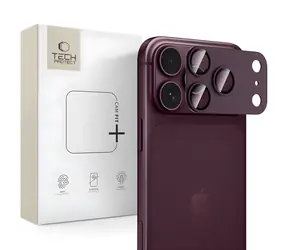 Tech-Protect Camfull Fit+ bordeauxrot / Schutzglas für die Kamera / Apple iPhone 18 Pro Max