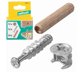 Wolfcraft Befestigungsset für Schraubverbindungen / Befestigungselemente / Sets