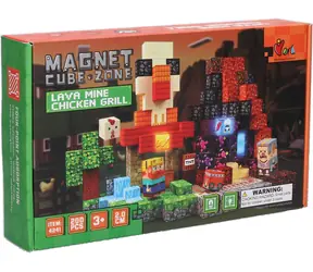 WIKY Magnet Cube Zone Bausatz - Hähnchengrill / 200 Teile / Kunststoff / Mit Licht / Ab 3 Jahren