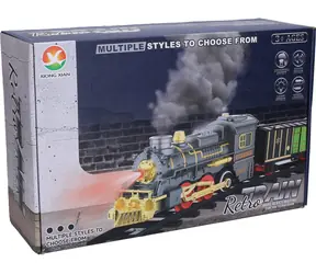 WIKY Historischer Raucherzug / Zugset / 3 Waggons und Schienen / Licht, Sound und Rauch / USB-Ladefunktion