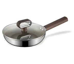 Maestro MR-1260-24 / Bratpfanne / 24 cm / Edelstahl, Titan, Aluminium / mit Deckel / induktionsgeeignet