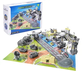 WIKY Militärbasis / Spielset / Karte, Flugzeug, Fahrzeuge und Soldatenfiguren / Kunststoff