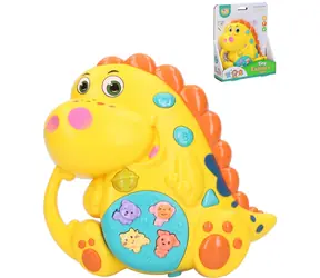 WIKY Baby-Dinosaurier-Spielzeug, 14 cm / Batteriebetrieben / Licht und Sound / ab 12 Monaten