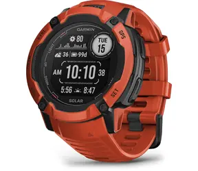 Garmin Instinct 2X Solar 50 mm Flame Red / Smartwatch / GPS / BT / 10 ATM / tägliches Aktivitätstracking / Solaraufladung