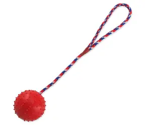 Dog Fantasy Toy - Gummiball mit Seil, Farbmix 7x30 cm
