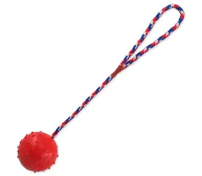 Dog Fantasy Toy - Gummiball mit Seil Mix Farben 6x30 cm