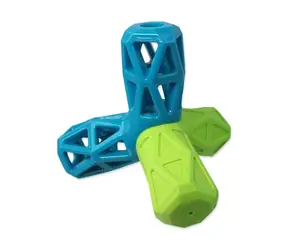 Dog Fantasy Toy - geometrischer Quietscher blau-grün 12,9x1,2x10,2cm