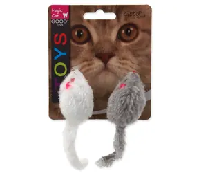 Magisches Katzenspielzeug - Rasselmäuse mit Katzenminze 11cm 2 Stk