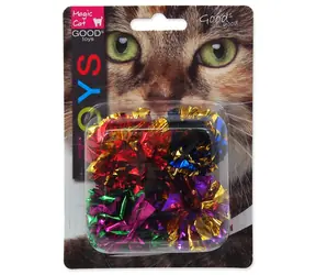 Magisches Katzenspielzeug - Ball mit Fransen glänzend 3,75cm 4St