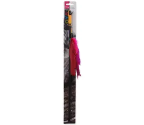 Magisches Katzenspielzeug - Stab mit Federn 45cm