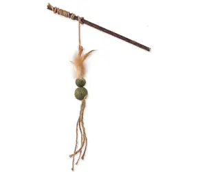 Magisches Katzenspielzeug - Natural Fun Schnuller mit Naturfedern und Schnüren Mix 25cm