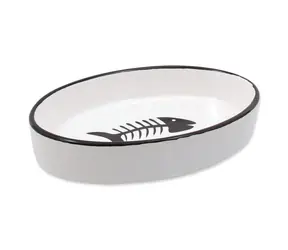 Magic Cat Napf Keramik oval mit Fisch 16x11x3cm