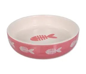Magic Cat Keramiknapf mit Fischdruck, rosa, 13x4cm, 260ml