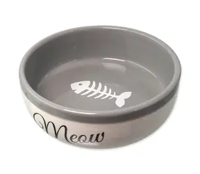 Magic Cat Bowl Meow Keramik weiß-grau 13,4x4cm 170ml