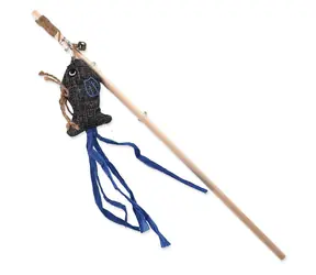 Magisches Katzenspielzeug - Natural Fun Schnullerfisch mit Glöckchen und Katzenminze grau 40cm