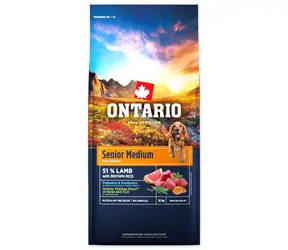 Ontario Senior Medium Lamm & Naturreis 12kg / Granulat für ältere Hunde 