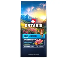 Ontario Adult All Breeds Monoprotein Thunfisch & Süßkartoffeln 12kg / Granulat für ausgewachsene Hunde 