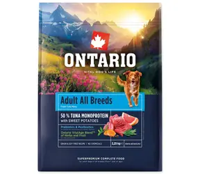 Ontario Adult All Breeds Monoprotein Thunfisch & Süßkartoffeln 2,25kg / Granulat für ausgewachsene Hunde 