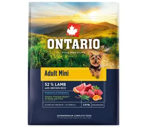 Ontario Adult Mini Lamb & Brown Rice 2,25kg / Granulat für ausgewachsene Hunde 