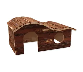 Kleintiere Kaskaden-Holzhaus mit Rinde 43cm
