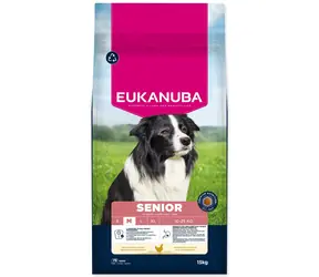 Eukanuba Senior Medium reich an frischem Huhn 15kg / Granulat für Hunde / für Senioren mittelgroßer Rassen 