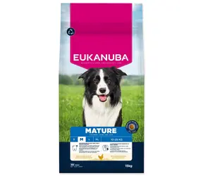 Eukanuba Mature Medium reich an frischem Huhn 15kg / Granulat für Hunde / für mittelgroße Rassen 