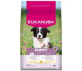 Eukanuba Puppy Medium reich an frischem Huhn 3kg / Granulat für Welpen / für mittelgroße Rassen 