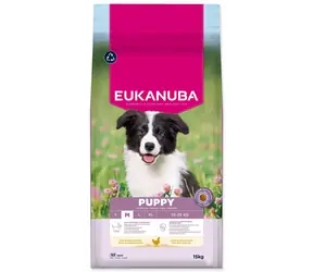 Eukanuba Puppy Medium reich an frischem Huhn 15kg / Granulat für Welpen / für mittelgroße Rassen 