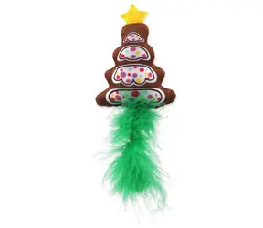 Magisches Katzenspielzeug - Wintermärchen Weihnachtsbaum mit Feder 15cm