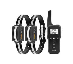 Rojeco PD529 1000m Trainingshalsband für Hunde mit 2 Halsbändern (schwarz)