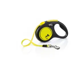 Flexi Neon S Klebeband 5 m schwarz-gelb / Leine 