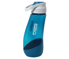 Kurgo Kürbis-Wasserflasche & Schale, Reise-Wasserflasche, blau, 750 ml