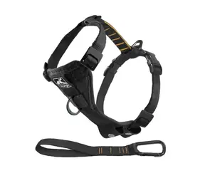 Kurgo Tru-Fit Schnellverschluss-Hundegeschirr mit Sicherheitsgurt, Schwarz, Größe L