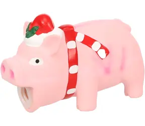 Flamingo Ishaan Weihnachtsspielzeug für Hunde, rosa Schwein, 14 cm
