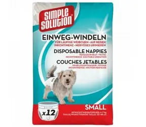 Simple Solution Windeln für Hunde, 12 Stück, Größe S