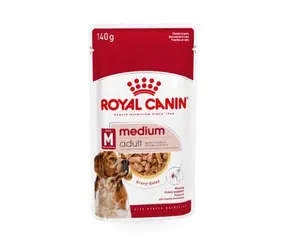 Royal Canin Hundefutter für ausgewachsene Hunde, mittelgroß, in Soße, 140 g / Beutel