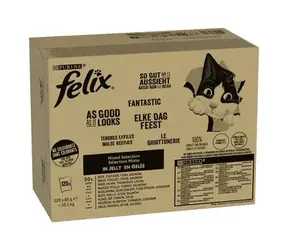 PURINA Felix Fantastic Mix 120 x 85 g / Beutel für Katzen / 4 Geschmacksrichtungen