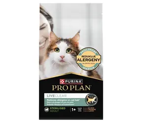 PURINA Pro Plan Liveclear Sterilisiertes Lachs-Granulat für ausgewachsene Katzen, 1,4 kg / für kastrierte Katzen