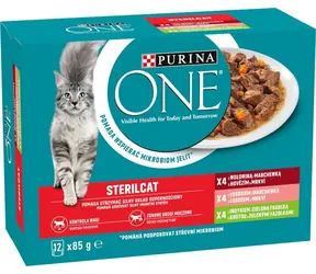 PURINA One Sterilcat Multipack 12x85 g / Beutel für kastrierte Katzen / 4 Geschmacksrichtungen