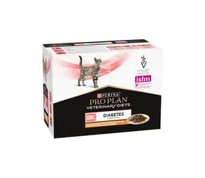 PURINA PPVD Feline DM Diabetes Management Huhn 10 x 85 g / Portionsbeutel für Katzen / Glukoseaufnahmeregulierung