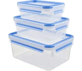 Emsa Clip & Close 3er-Set / Lebensmittelgläser / BPA-FREI / 0,55 l & 1 l & 2,3 l