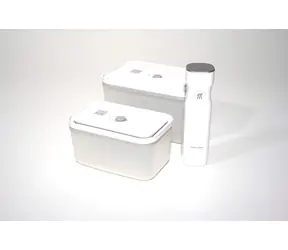 Zwilling Fresh & Save 7-teiliges M&L Vakuumierset (Kunststoff) / 2x Vakuum-Kunststoffbox / 4X Vakuumbeutel / 1x Vakuumpumpe