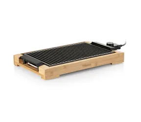 Tristar BP-2785 / Tischgrill aus Bambus / 2000 W / 37x25cm / Thermostat