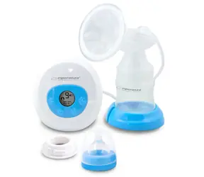 Esperanza ECM001B Bebita Milchpumpe weiß-blau / elektrisch / Saugen und Stimulation / 150 ml
