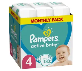 Pampers Active Baby Monatspackung (180 Stück) / Windeln / Größe 4 (9-14 kg)
