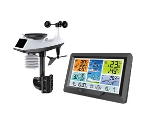 Solight TE90 / Wetterstation / übersichtliches LCD / Druck / Temperatur / Luftfeuchtigkeit / Niederschlag / Windwerte / RCC