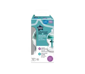 Tommee Tippee Advanced ANTI-COLIC selbststerilisierende Babyflasche, langsamer Durchfluss, 260 ml, ab 0 Monaten, grün