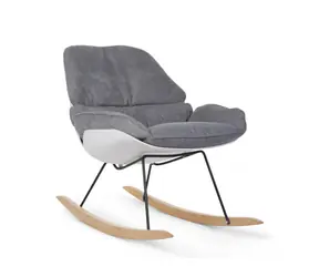 Childhome Schaukelstuhl Weiß Grau / 101 x 69 x 79 cm