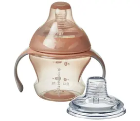 Tommee Tippee Übergangsbecher mit Sauger und Trinkaufsatz 150 ml Rosa / ab 4 Monaten