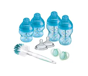 Tommee Tippee C2N ANTI-KOLIC Babyflaschen-Set mit Bürste, Blau